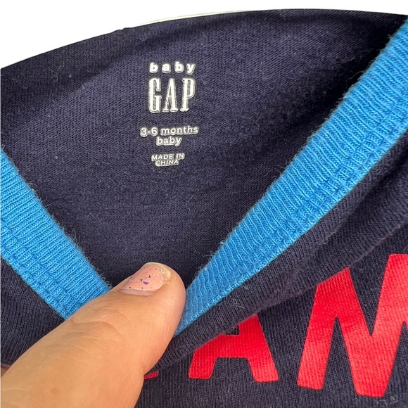 ๐๐๐3 for $10๐๐๐Baby Gap Team Daddy SS Onesie Navy Blue Size 3-6M - Picture 2 of 3